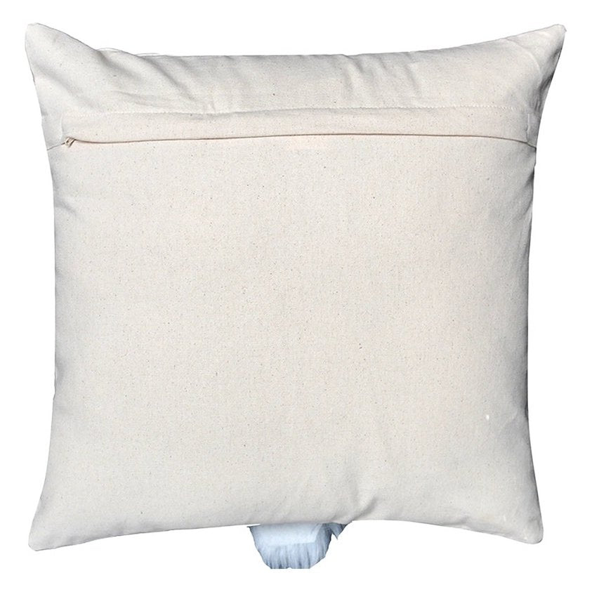 Housse de Coussin Noël Gnome Brodé Lanterne Couronne Coton Lin 45×45 cm