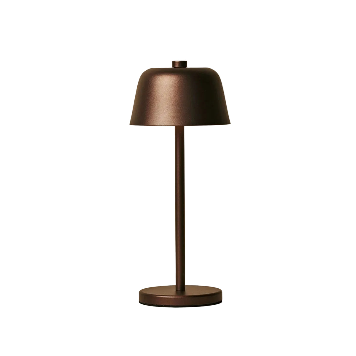 Lampe de table LED Anton Marron Espresso vue de face sur fond neutre.