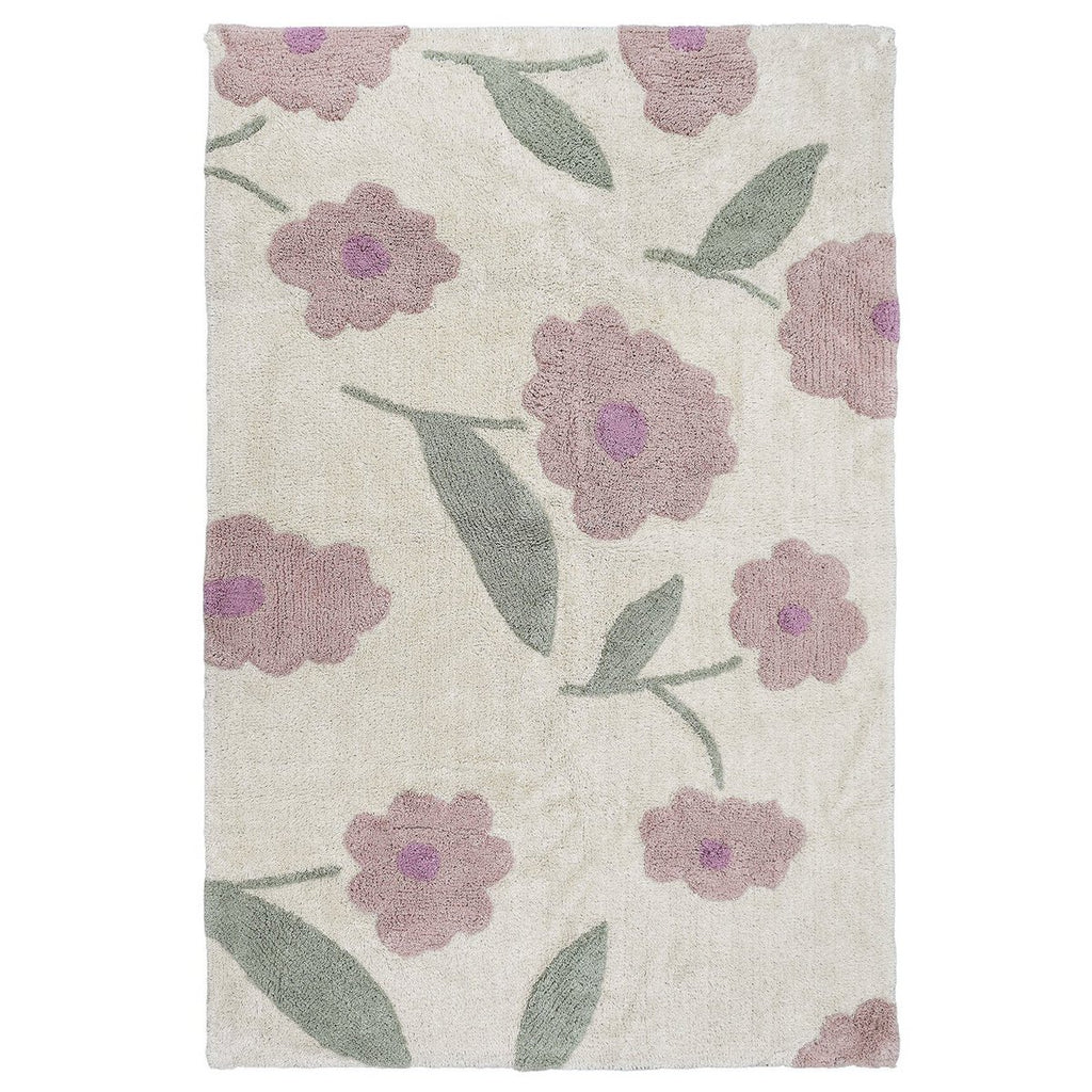 Tapis Enfant Sunny Flowers Rose – 100×150 cm – Nattiot