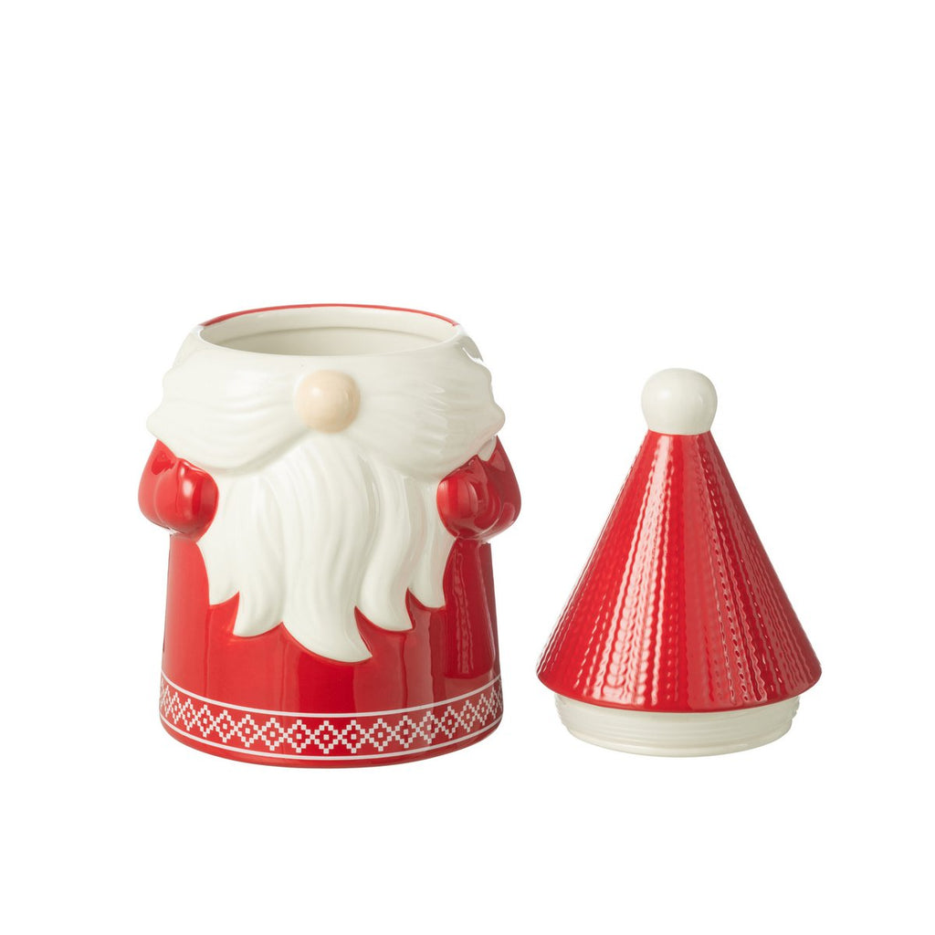 Boîte à Biscuits Lutin Noël Céramique Rouge H33 cm