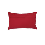 Housse de Coussin Noël SnowJoy Merry Christmas Brodé Flocons Blanc Fond Rouge 30×50 cm