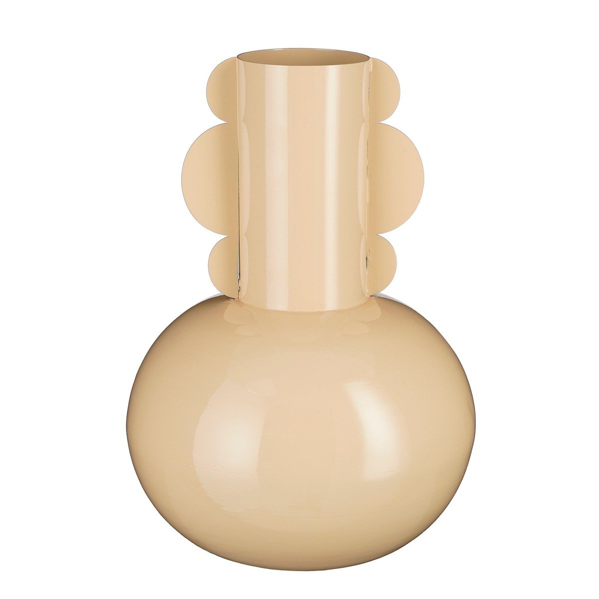 Vase BOYD Sculptural en Fer Beige – H36 cm