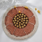 Tapis Rond à Poils Longs Motif Fleur Ø120 cm – Bohemian Flora