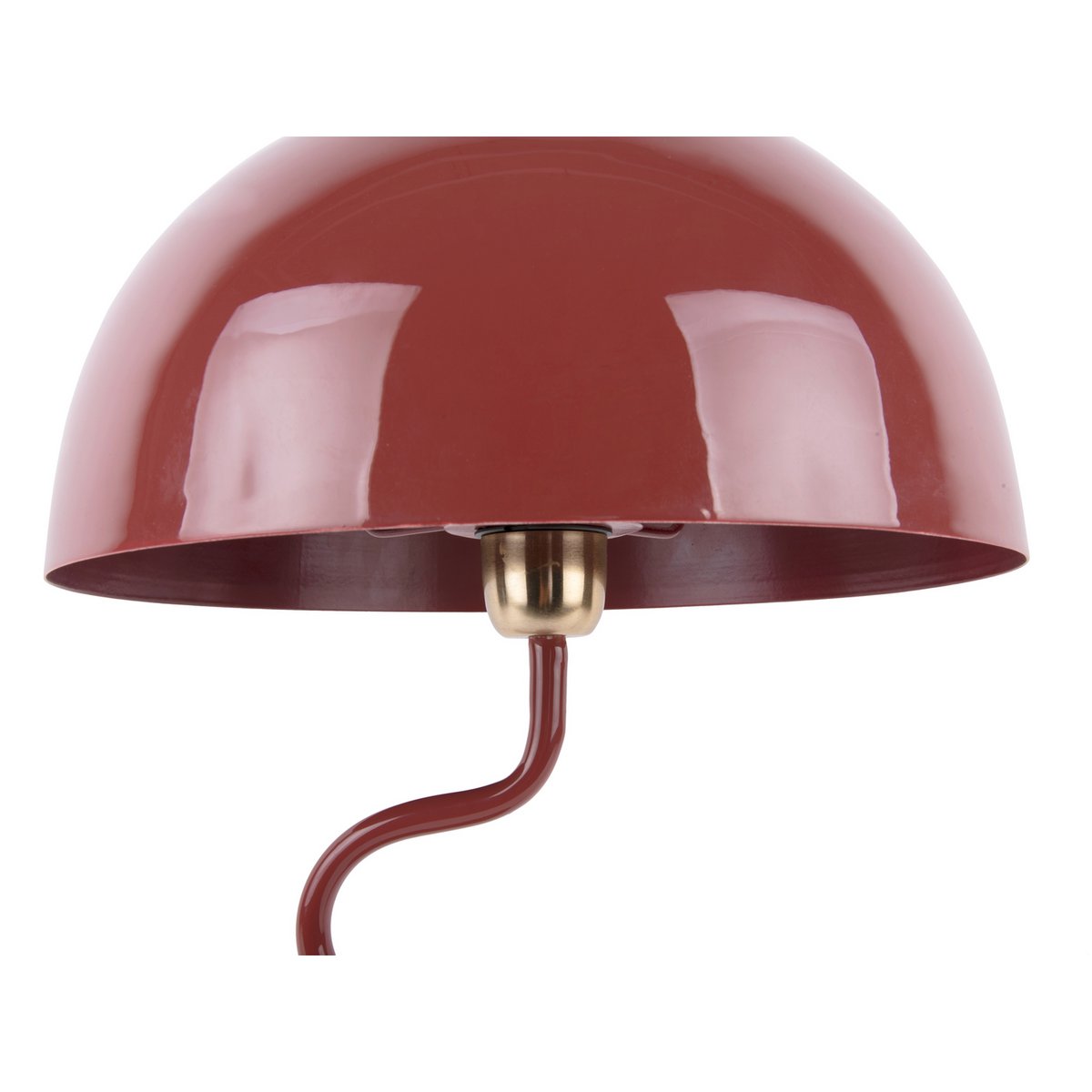 Lampe à Poser LOLA Pied Torsadé Fer Émaillé Rouge Ocre Ø31×54 cm