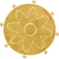 Tapis Rond Bohème à Pompons Jaune Mangue – YVA – Nattiot