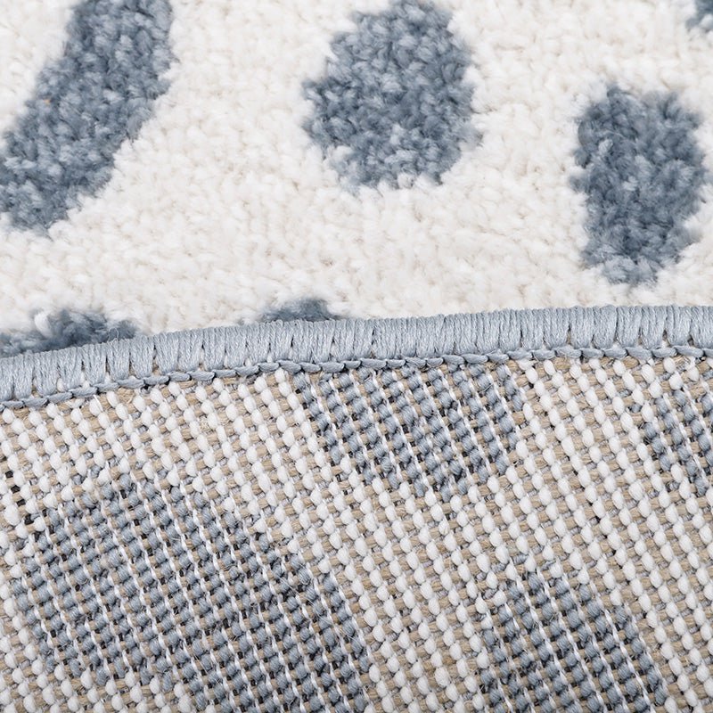 Tapis Rond Velours Motif Dalmatien Silver Blue Ø120 cm – Maldä