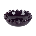 Bol Décoratif CADIX DOTTY Prune à Bordure de Boules – Ø22 cm