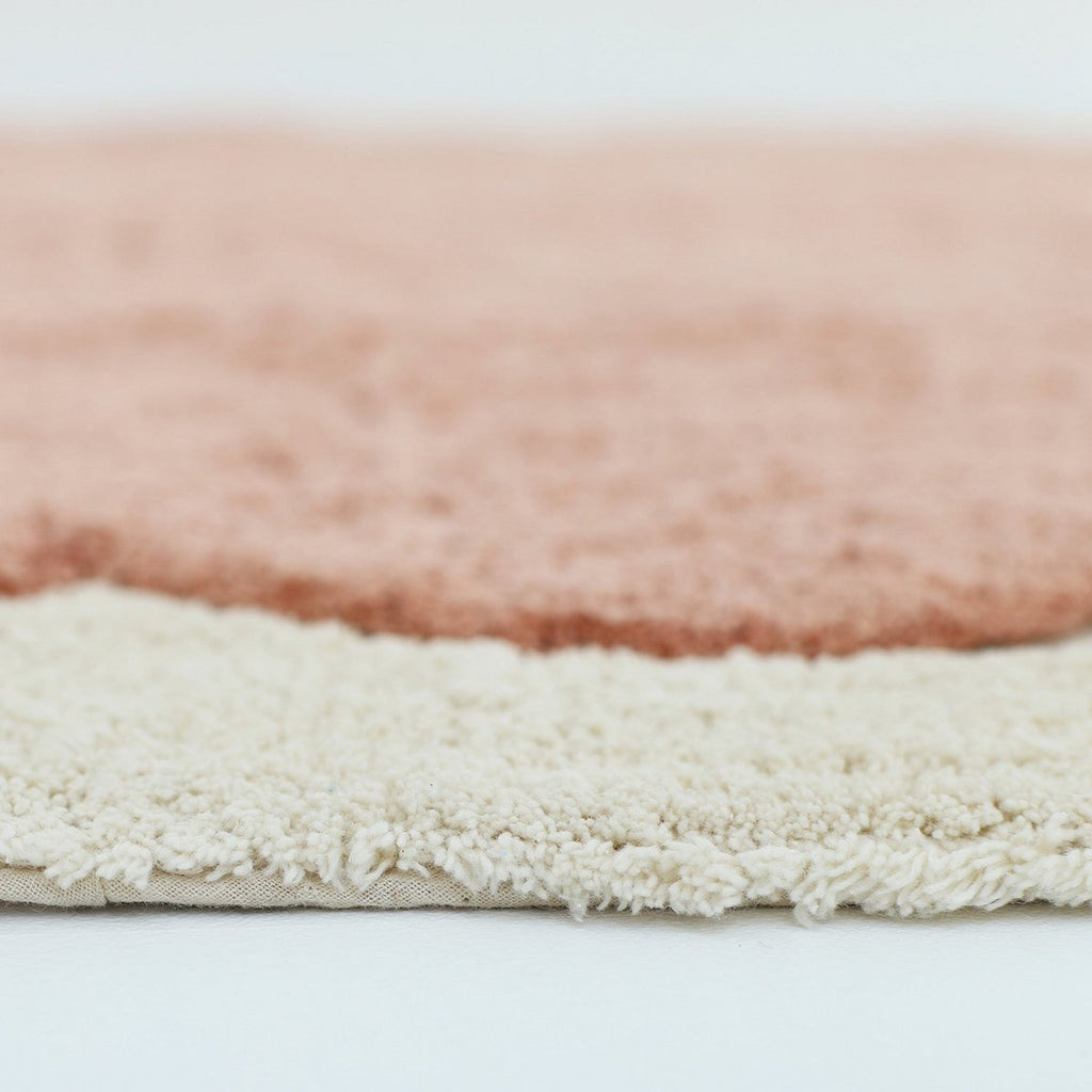 Tapis Coton Design Festonné Rose Blush 100×150 cm – Alfonsina