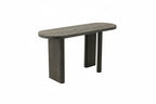 Table d'appoint noire style Japandi bois exotique vue d'ensemble.