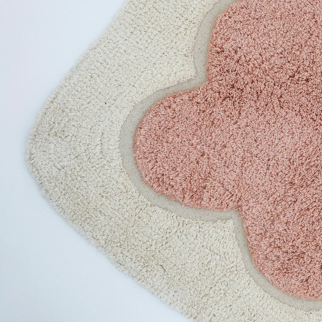 Tapis Coton Design Festonné Rose Blush 100×150 cm – Alfonsina
