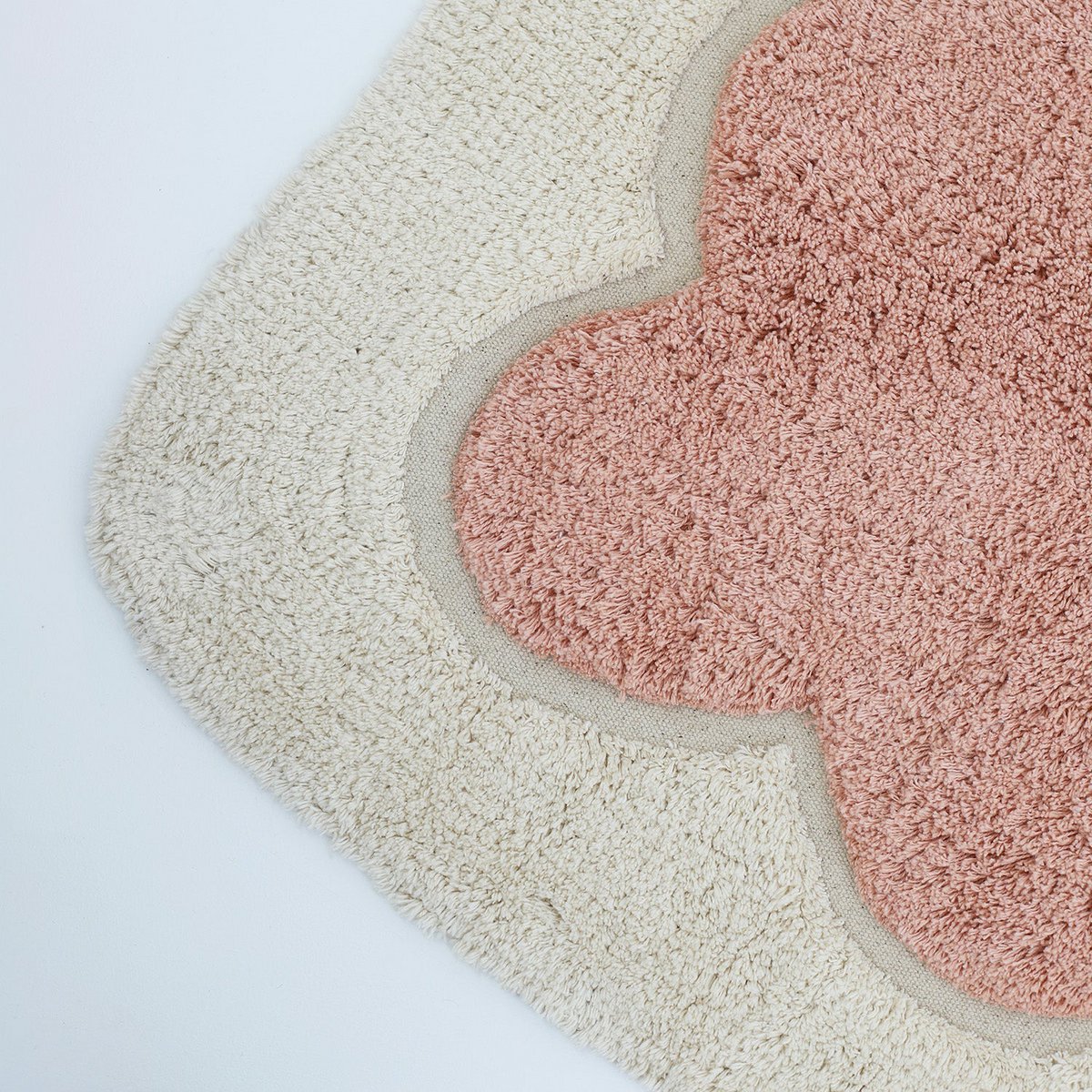 Tapis Coton Design Festonné Rose Blush 100×150 cm – Alfonsina