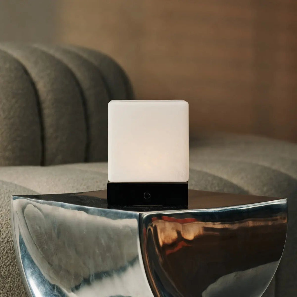 Lampe à Poser HÉVÉA Bois Noir Sans Fil Rechargeable Ø12×15 cm