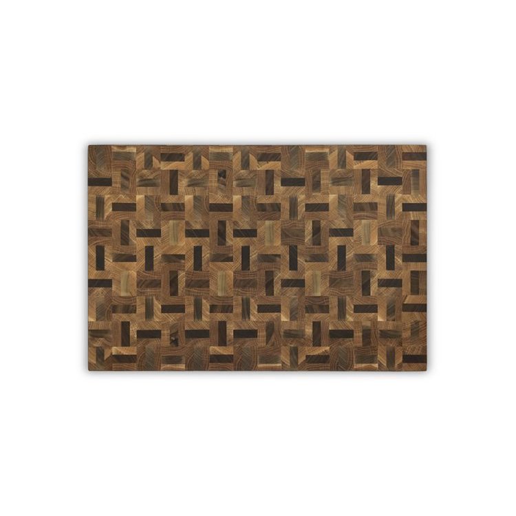 Planche à Découper Bois de Bout Motifs Labyrinthe & Échecs