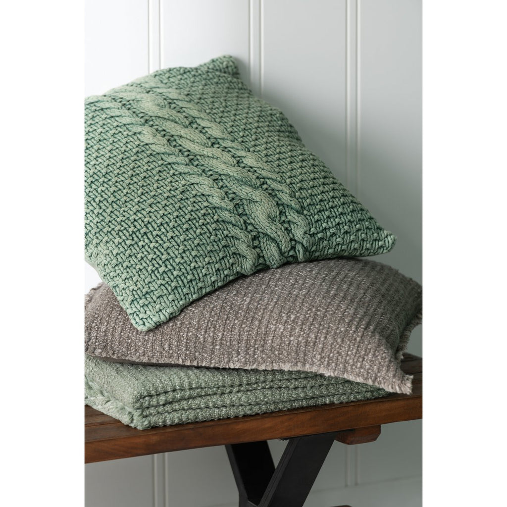 Coussin SAHEL Bords Effilochés Coton Taupe 50×50 cm