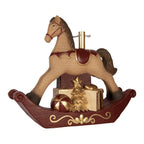 Support Sapin de Noël Cheval à Bascule Céramique Marron 73×21×61 cm