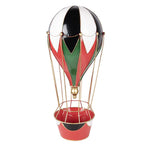 Décoration Noël Montgolfière Métal Rouge Vert Or Ø26×62 cm