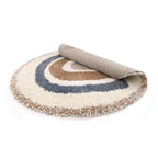 Tapis Rond Motif Arc-en-Ciel Bleu Ø120 cm – Bohemian Rainbow