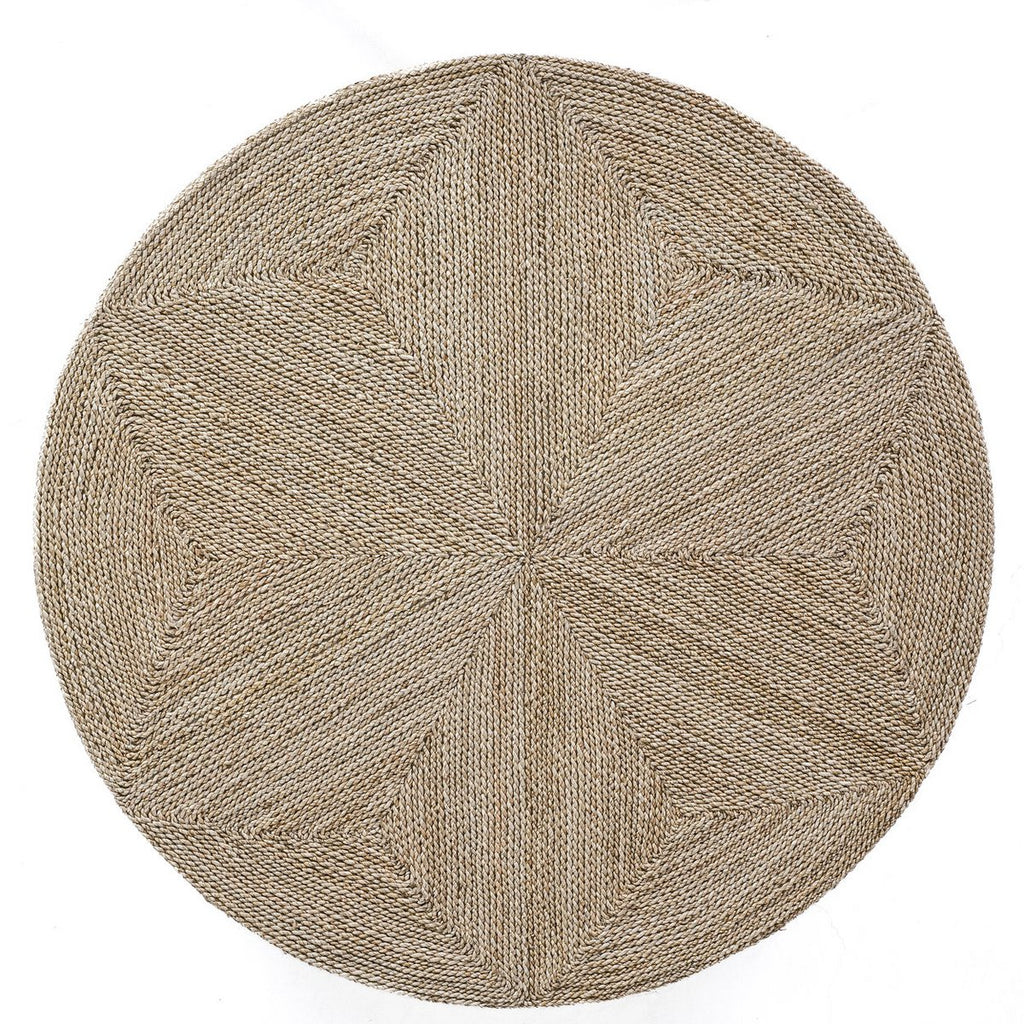 Détail du tressage serré et qualitatif en fibre de jonc de mer (seagrass).