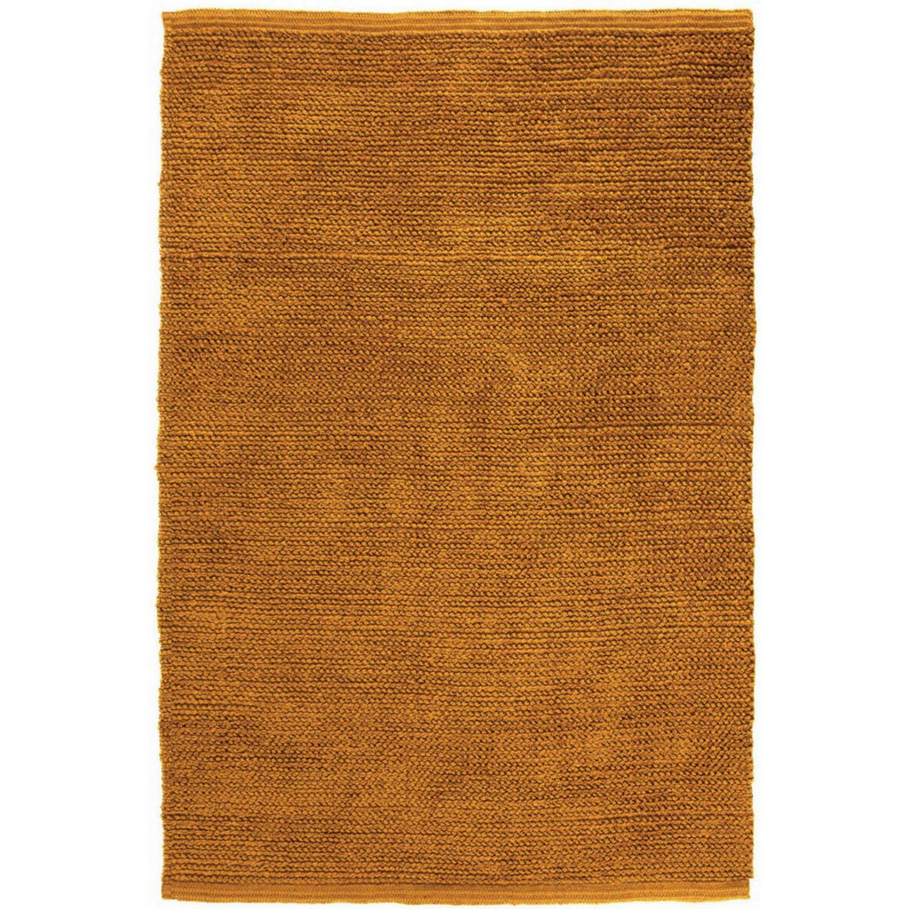 Tapis rectangulaire taille moyenne en jute naturel tressé couleur jaune moutarde Elios.