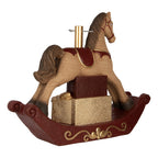Support Sapin de Noël Cheval à Bascule Céramique Marron 73×21×61 cm