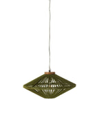 Suspension Graphique en Jute Vert et Métal Aya (Ø62cm)