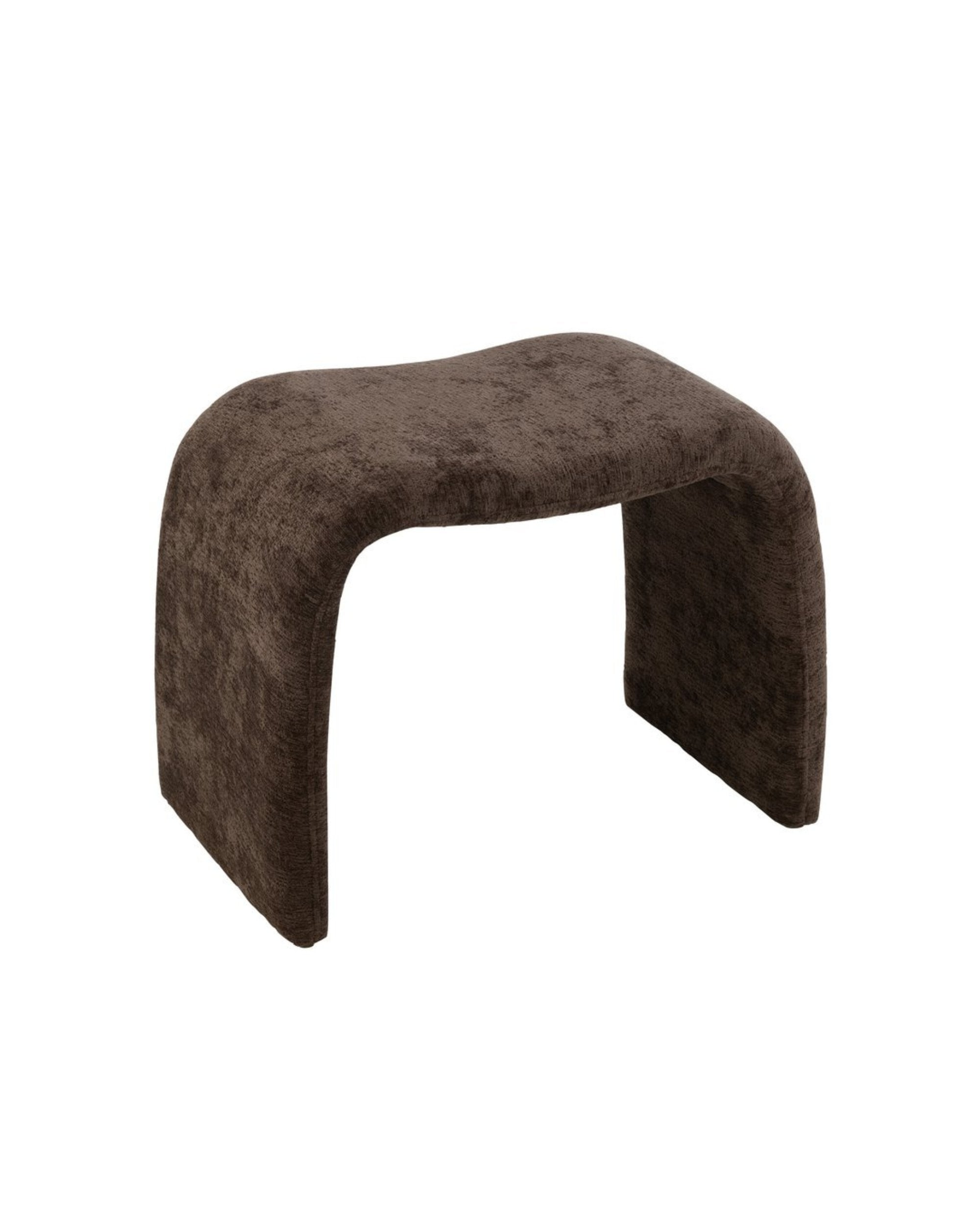 Tabouret Architectural en Arche Tissu Marron Foncé (61cm)