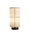 Lampe à Poser Japandi en Lin et Bois Foncé Sakura (35cm)