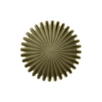 Vue de dessus du grand bol vague vert kaki, motif rayonnant en étoile, design sculptural nordique Ø30 cm