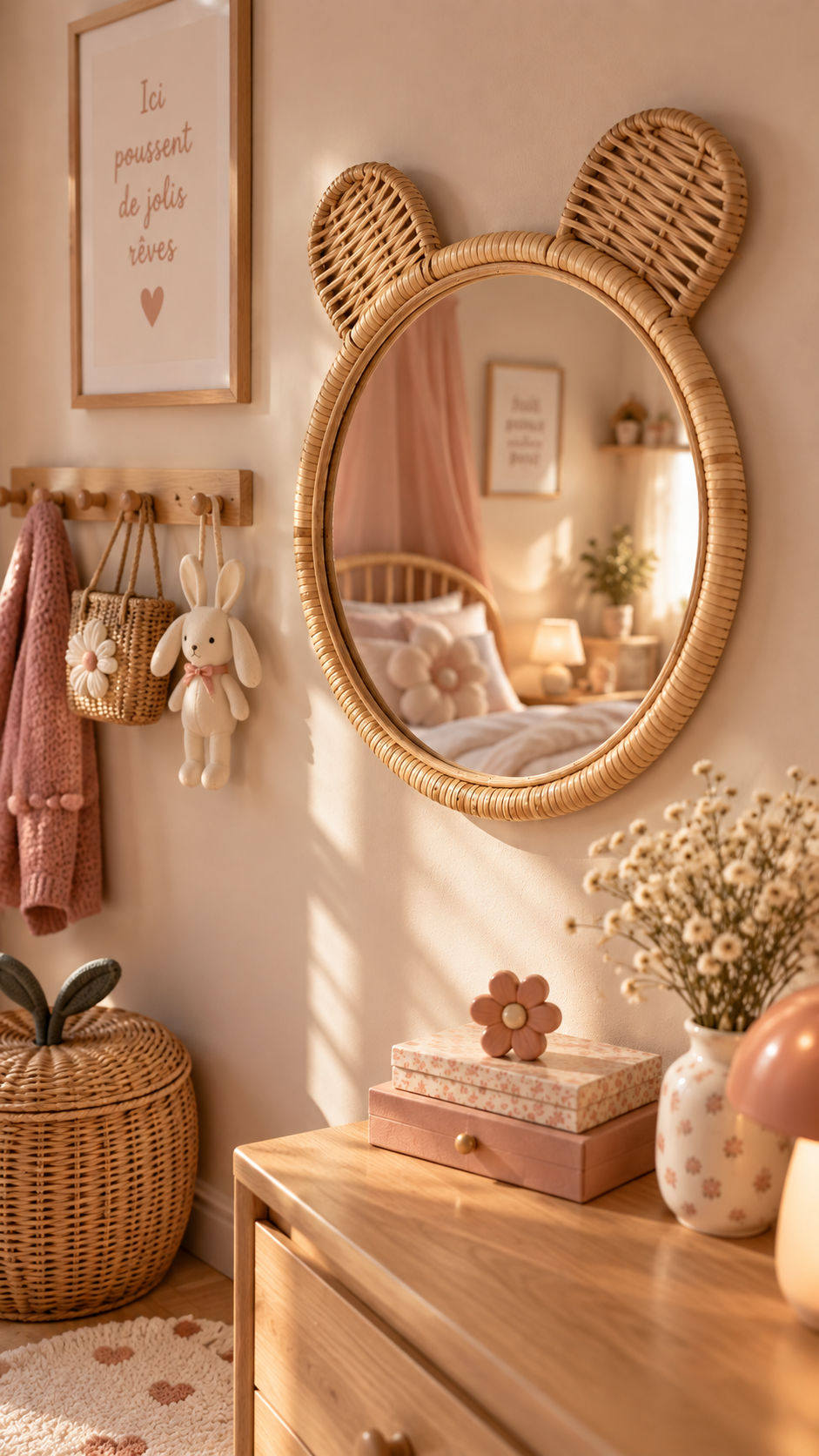 Miroir Enfant en Bambou avec Oreilles – Minon