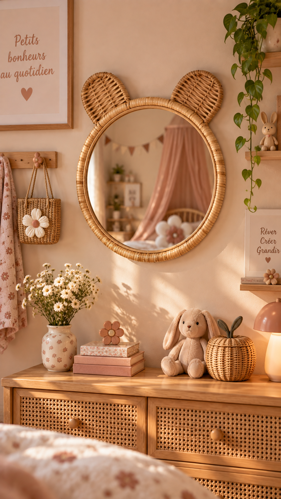 Miroir Enfant en Bambou avec Oreilles – Minon