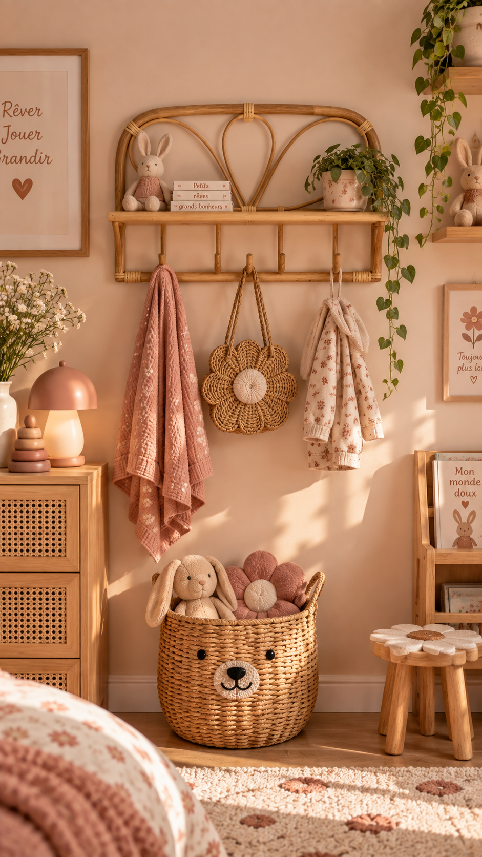 Étagère Murale Tendance en Rotin Naturel – Fenne