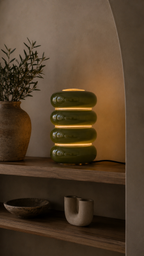 Lampe à Poser ARO Verre Superposé Vert Ø12×17 cm