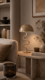 Lampe à Poser LOLA Pied Torsadé Fer Émaillé Marron Ø31×54 cm