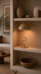 Lampe à Poser LOLA Pied Torsadé Fer Émaillé Marron Ø31×54 cm