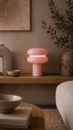 Lampe à Poser HALO Double Anneau Verre Or Rosé Ø20×24 cm
