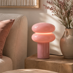 Lampe à Poser HALO Double Anneau Verre Or Rosé Ø20×24 cm