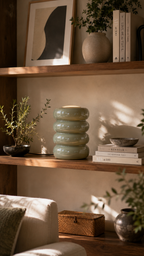 Lampe à Poser ARO Verre Superposé Gris Clair Ø12×17 cm