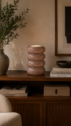 Lampe à Poser ARO Verre Superposé Gris Ø12×17 cm