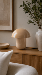 Lampe à Poser NORA Champignon Fer Émaillé Marron Ø29×25 cm