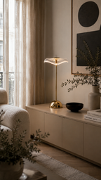 Lampe à Poser FLORA LED Métal Doré Ø23,5×50 cm