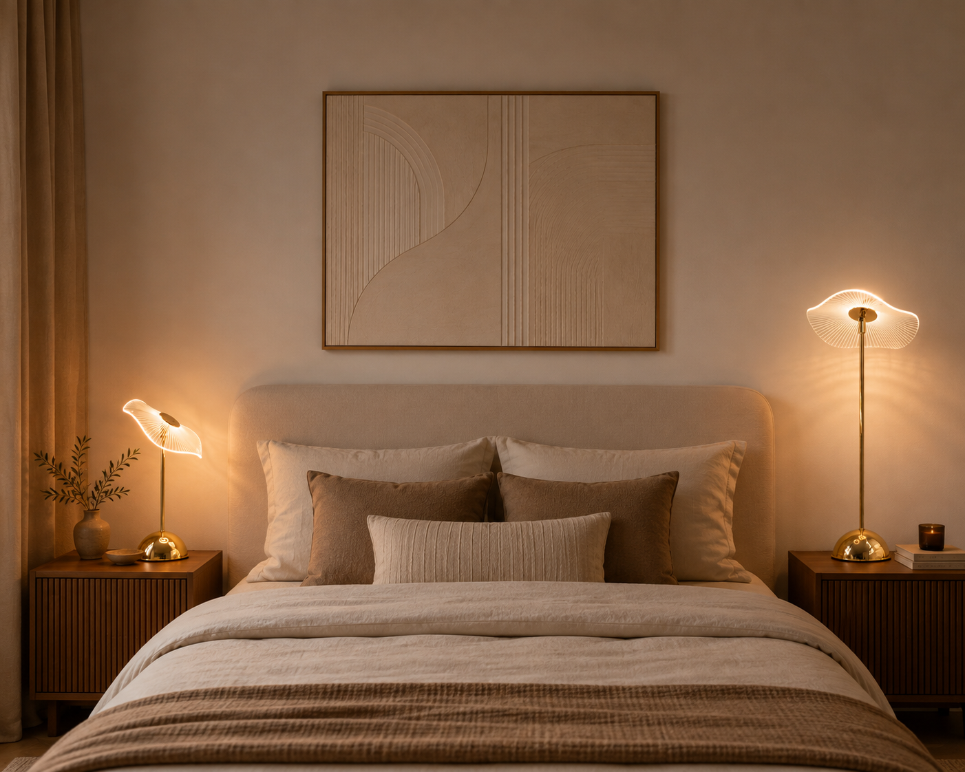 Lampe à Poser FLORA Mini LED Métal Doré Ø23,5×31 cm