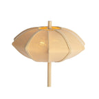 Vue de dessus de la lampe Paris Disque, abat-jour coton beige crème aux pétales superposés