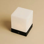 Lampe à Poser HÉVÉA Bois Noir Sans Fil Rechargeable Ø12×15 cm