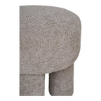 Pouf CANBERRA Bouclette Gris Clair Pieds Cylindriques Ø43×43 cm