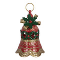Décoration Noël Cloche Métal Rouge Houx Doré Ø21×29 cm