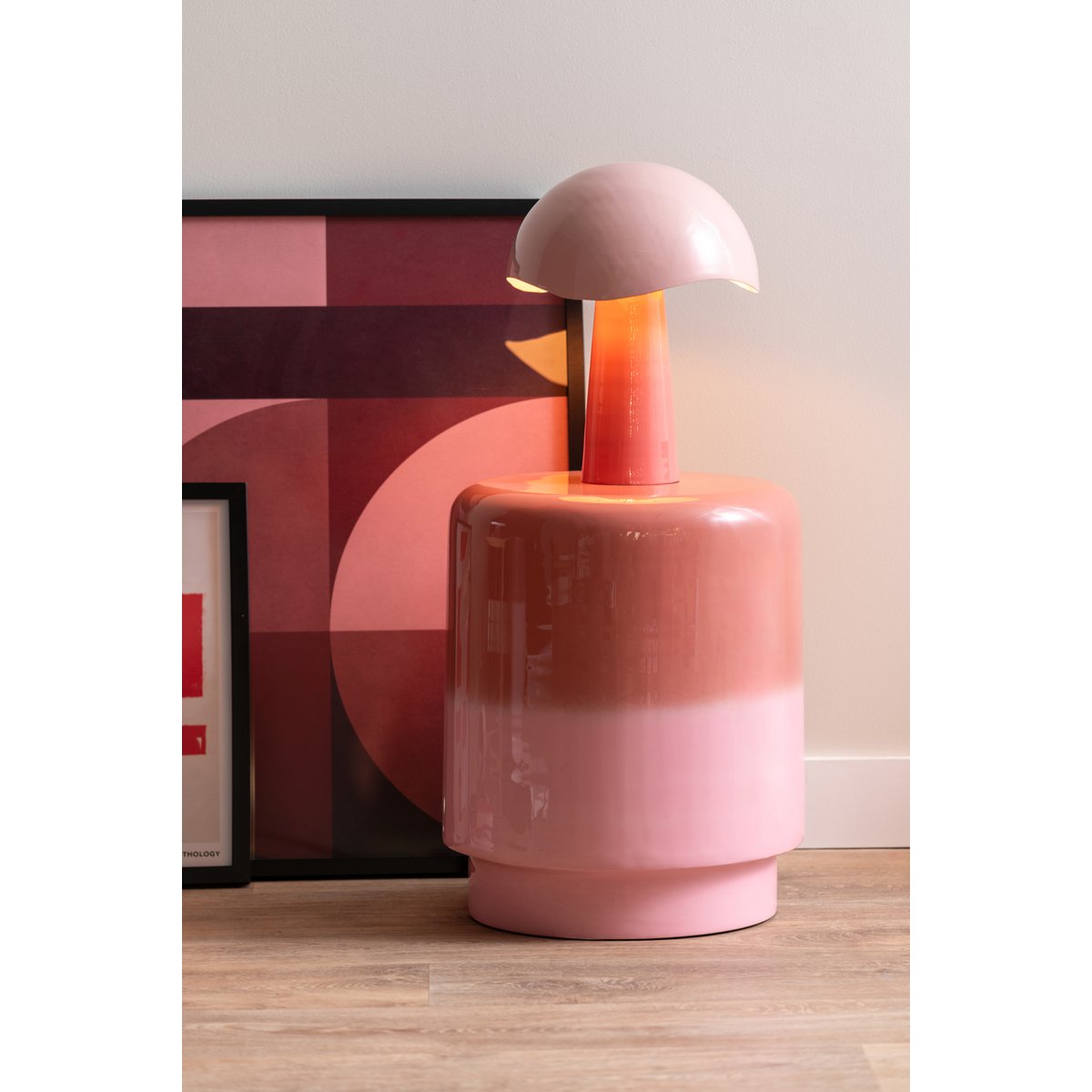 Tabouret BORRAR Fer Dégradé Or Rosé Ø35×45 cm