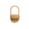 Étagère Murale Rotin avec Plateau, Miroir & Crochets – Mees
