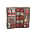 Coffret 45 Boules de Noël Plastique Rouge Or Ø6 cm