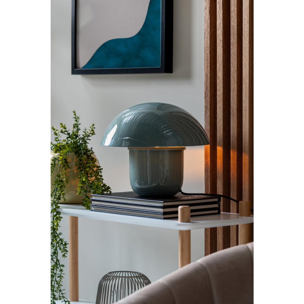 Lampe à Poser NORA Champignon Fer Émaillé Bleu Ø29×25 cm