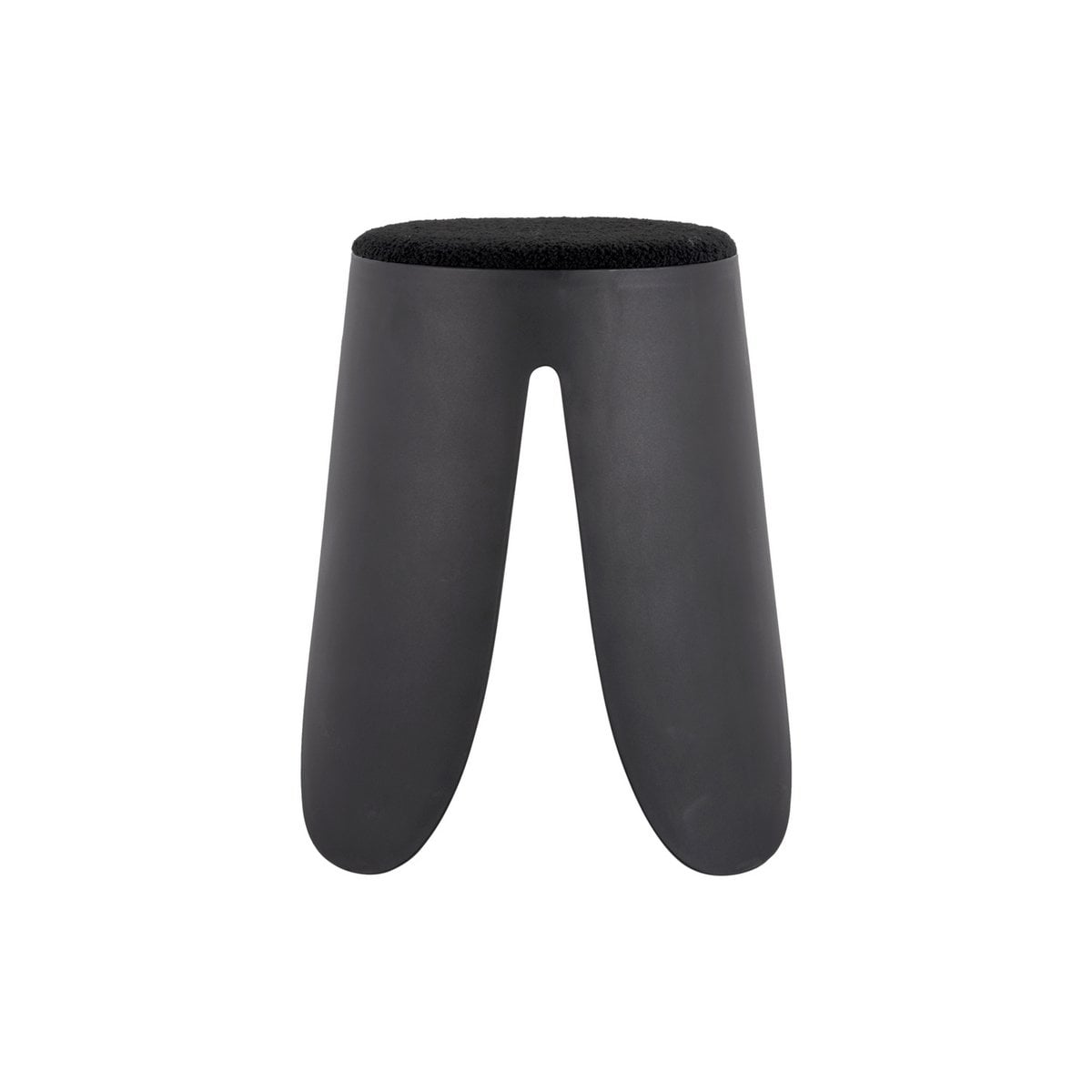 Vue de profil du tabouret contemporain noir empilable